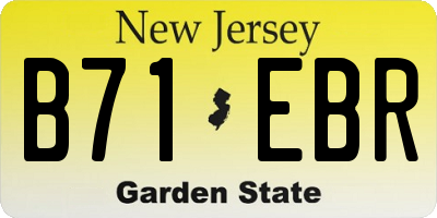 NJ license plate B71EBR