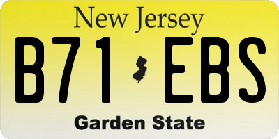 NJ license plate B71EBS