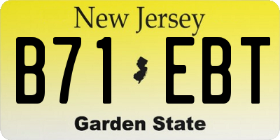NJ license plate B71EBT