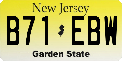 NJ license plate B71EBW