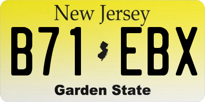 NJ license plate B71EBX
