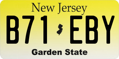 NJ license plate B71EBY