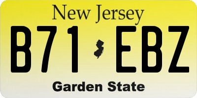 NJ license plate B71EBZ