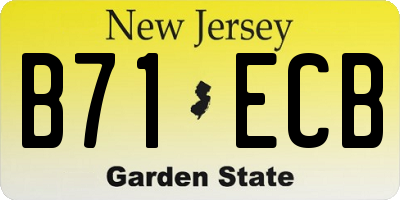 NJ license plate B71ECB