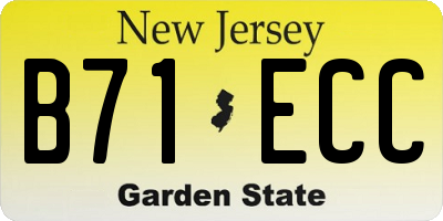 NJ license plate B71ECC