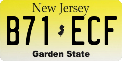 NJ license plate B71ECF