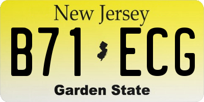 NJ license plate B71ECG