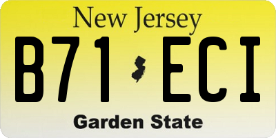 NJ license plate B71ECI