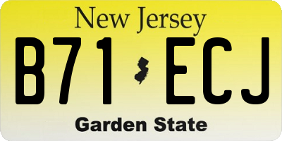 NJ license plate B71ECJ