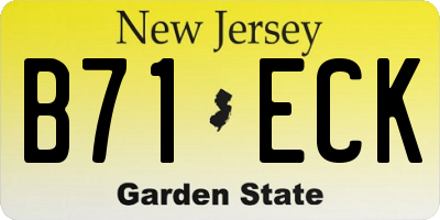 NJ license plate B71ECK