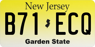NJ license plate B71ECQ