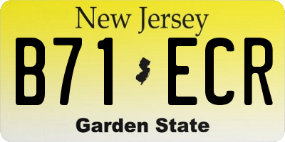 NJ license plate B71ECR