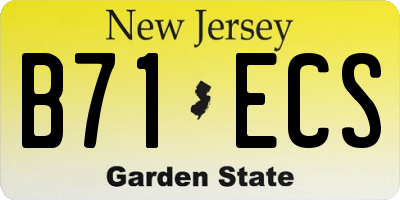 NJ license plate B71ECS