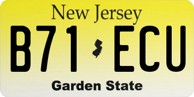 NJ license plate B71ECU