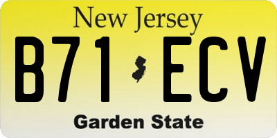 NJ license plate B71ECV