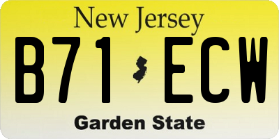 NJ license plate B71ECW