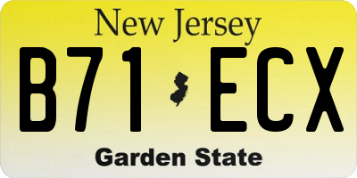 NJ license plate B71ECX