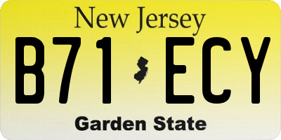 NJ license plate B71ECY