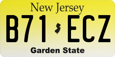 NJ license plate B71ECZ
