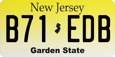 NJ license plate B71EDB