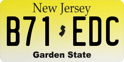NJ license plate B71EDC