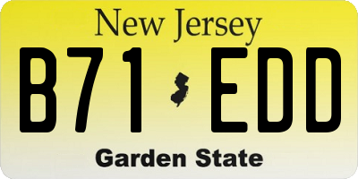 NJ license plate B71EDD