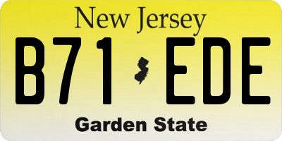NJ license plate B71EDE