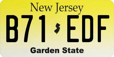 NJ license plate B71EDF