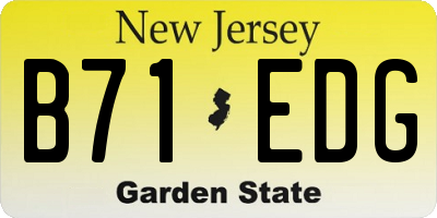NJ license plate B71EDG