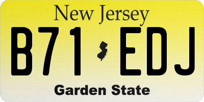 NJ license plate B71EDJ