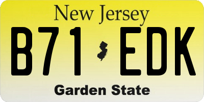 NJ license plate B71EDK