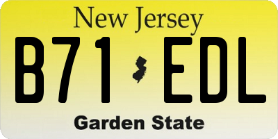 NJ license plate B71EDL