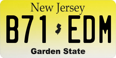 NJ license plate B71EDM