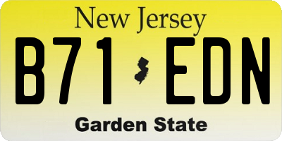 NJ license plate B71EDN