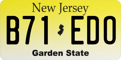 NJ license plate B71EDO