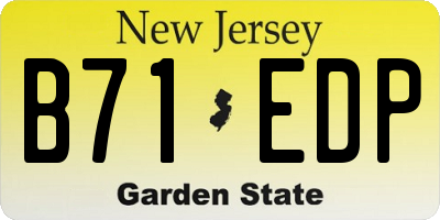 NJ license plate B71EDP