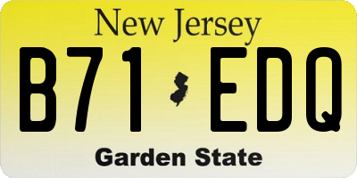 NJ license plate B71EDQ