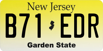 NJ license plate B71EDR