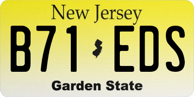 NJ license plate B71EDS