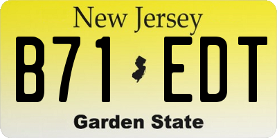 NJ license plate B71EDT
