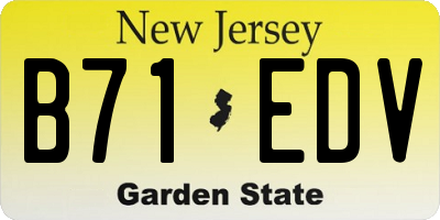 NJ license plate B71EDV