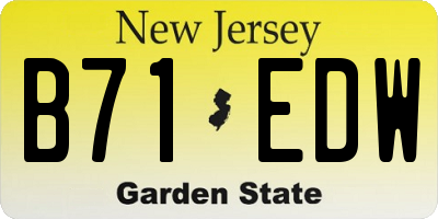 NJ license plate B71EDW
