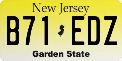 NJ license plate B71EDZ