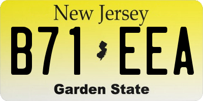 NJ license plate B71EEA