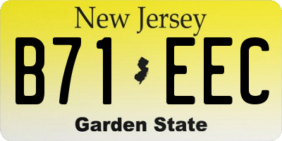 NJ license plate B71EEC