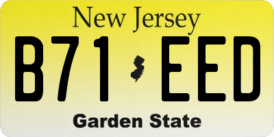 NJ license plate B71EED