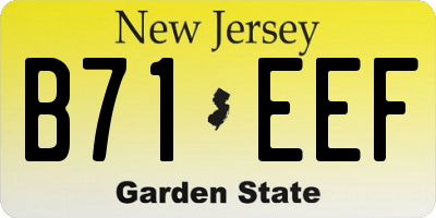 NJ license plate B71EEF