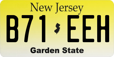 NJ license plate B71EEH