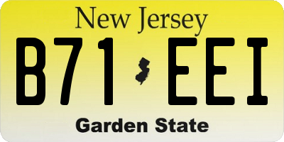 NJ license plate B71EEI