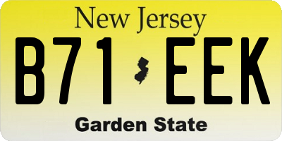 NJ license plate B71EEK